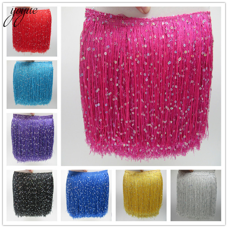 Fringe Ribbon Sewing - YOYUE 1Yard 20CM Panjang Poliester Payet