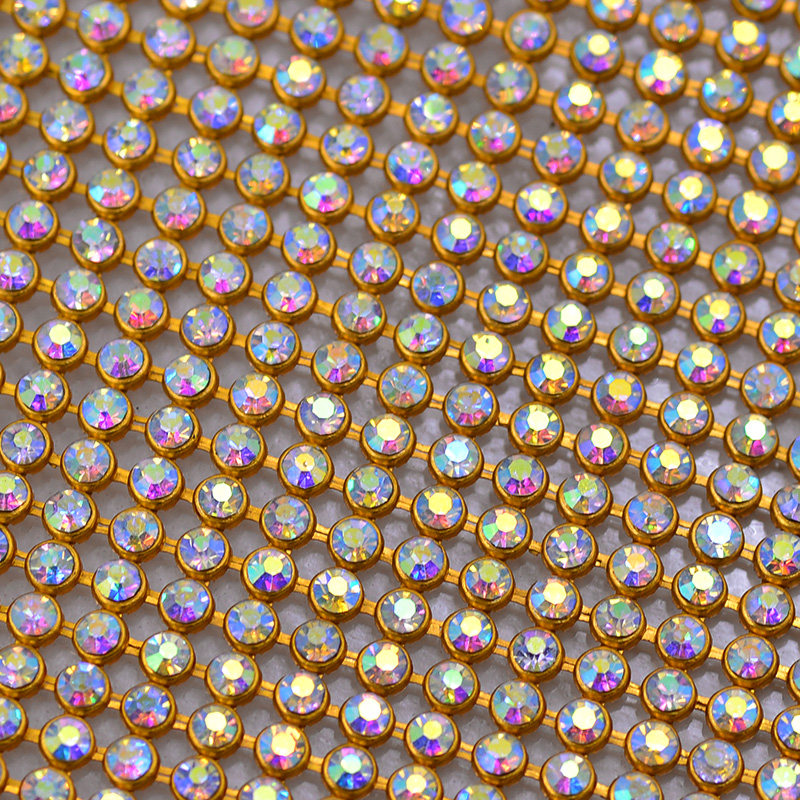 Crystal Mesh Fabric - JUNAO 45*120cm Kristal AB Kain Berhias