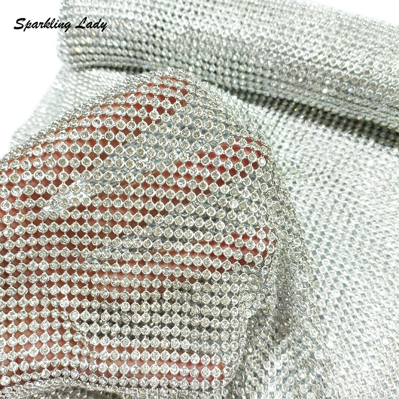 Kain Logam Berhias Rhinestone  - Crystal Mesh Fabric ulasan dan harga
