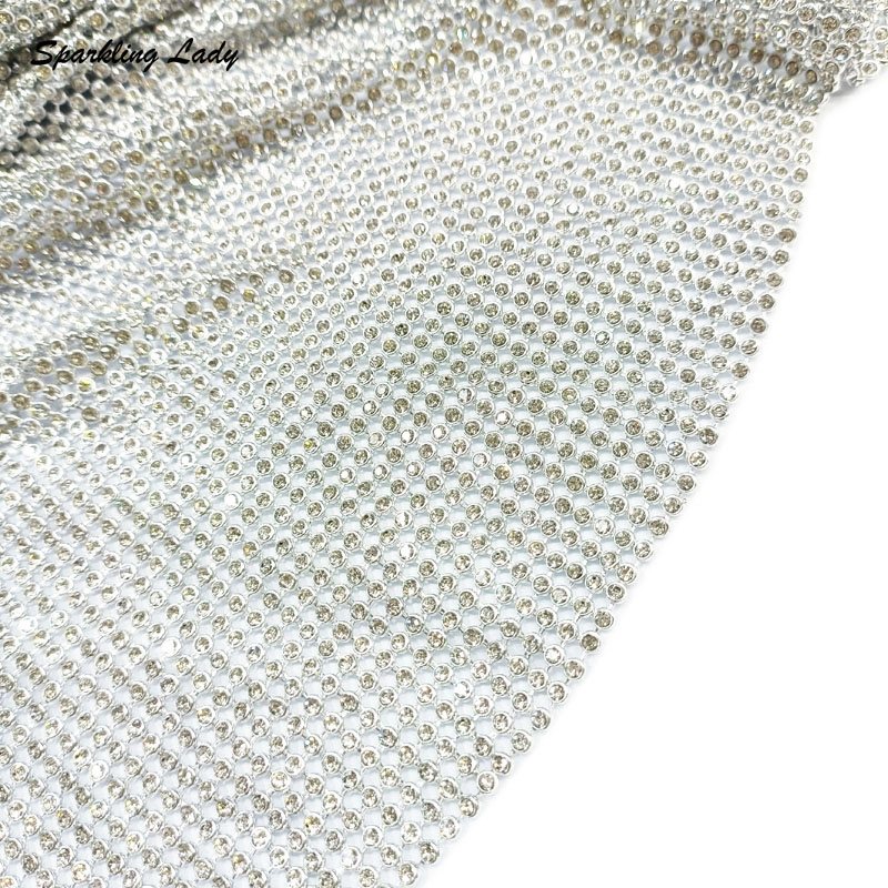 Kain Logam Berhias Rhinestone  - Crystal Mesh Fabric ulasan dan harga