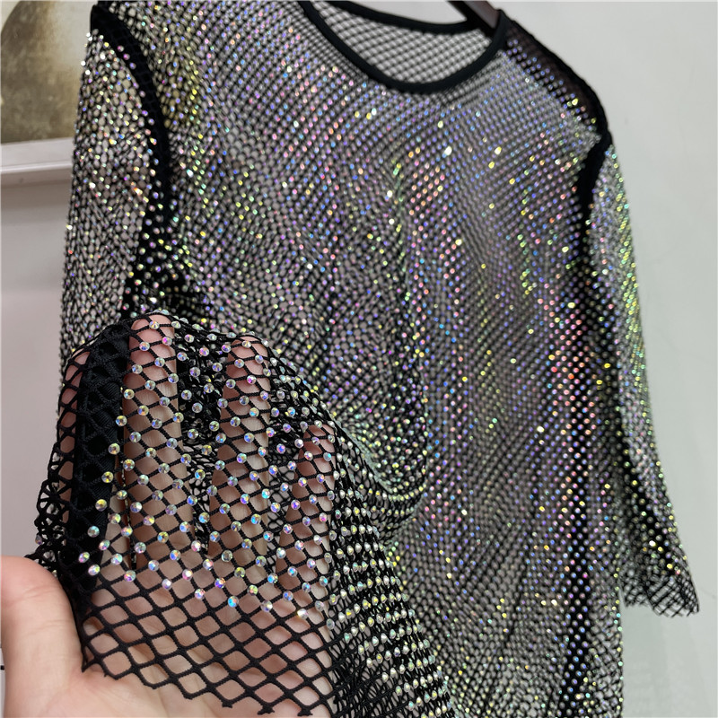 Kemeja Dasar Suku Kata Elektri - Crystal Mesh Fabric ulasan dan harga