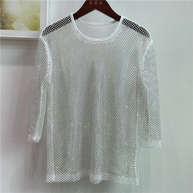 Kemeja Dasar Suku Kata Elektri - Crystal Mesh Fabric ulasan dan harga