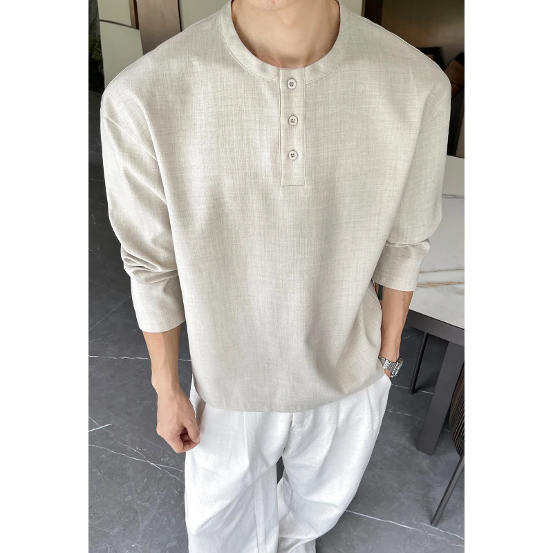 Kemeja Henley Kasual Pria Baha - Embellish Knit ulasan dan harga