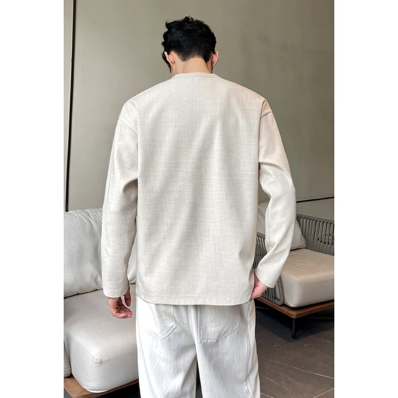 Kemeja Henley Kasual Pria Baha - Embellish Knit ulasan dan harga