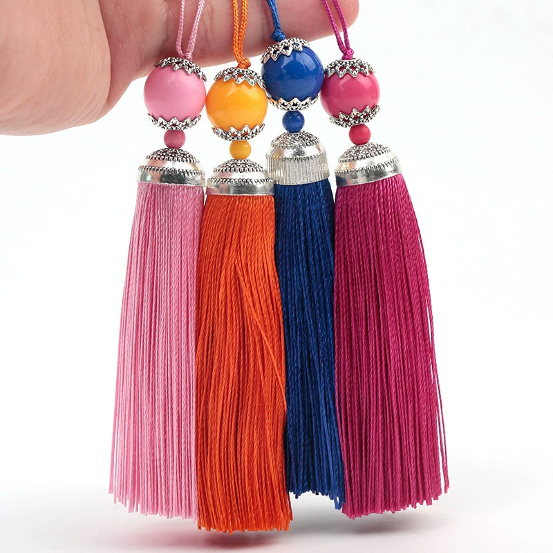 1/3/5 Buah Rumbai Sutra Rumbai - Beaded Trim Fringe ulasan dan harga