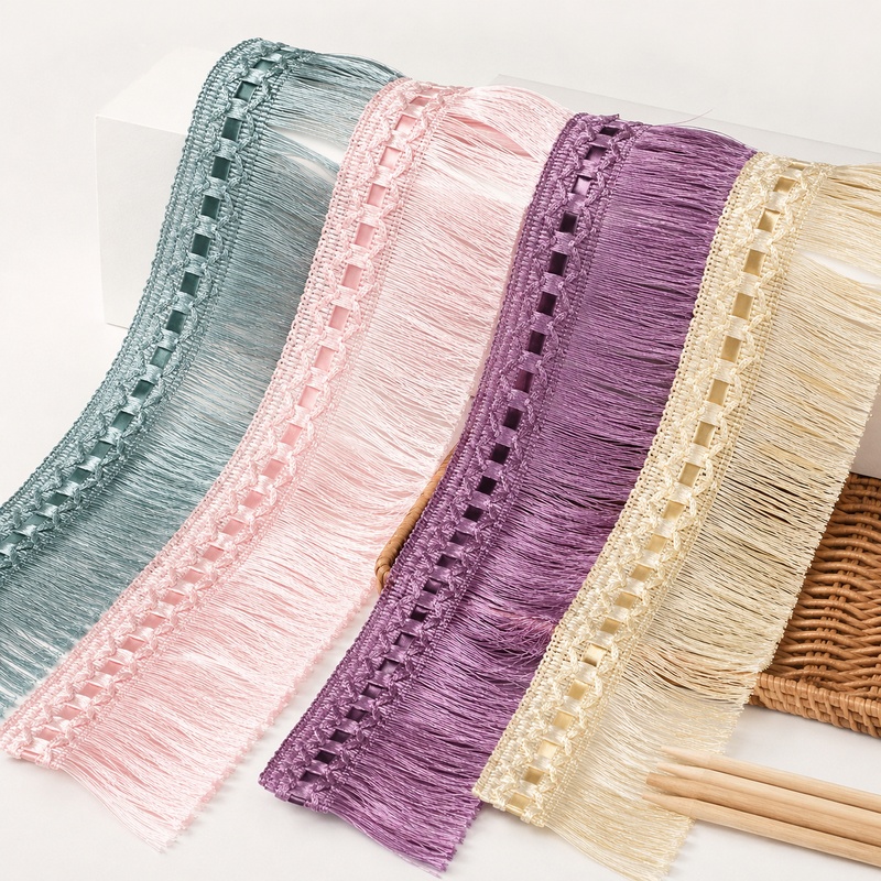 2-10 Meter 10Cm Pita Renda Rum - Fringe Ribbon Sewing ulasan dan harga